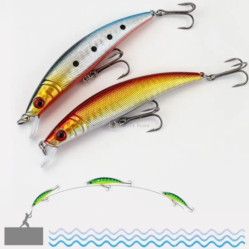 ABS Construction Fishing Lures Set for Stream Casting, 5 Piece 88 Mm Jerkbait Format with Fish Eye Detail and Shallow Water Use