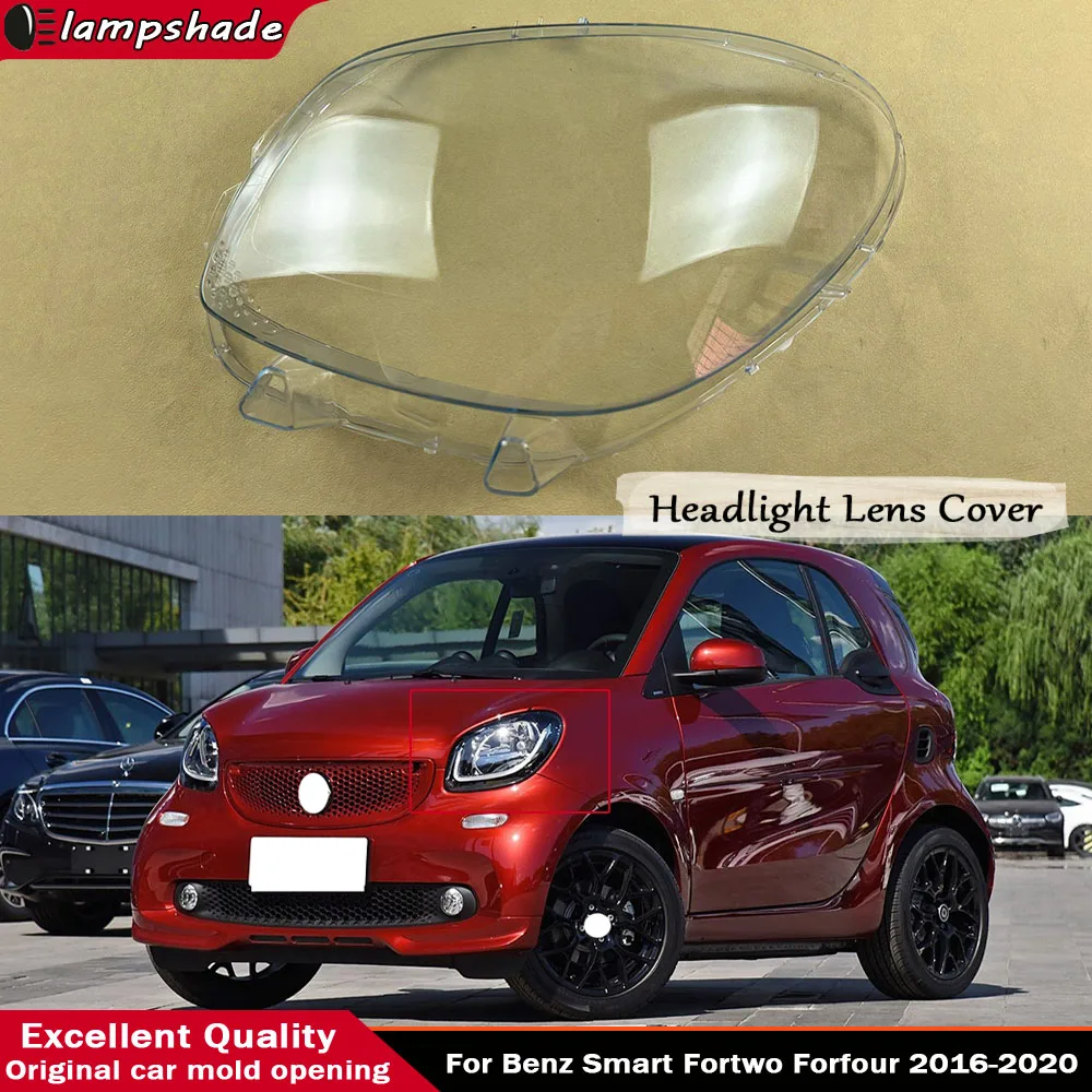 

Front Headlight Cover Lens For Benz Smart Fortwo Forfour 2016-2020 Headlamp Transparent Shell Lampshade Lamp Shade Plexiglass