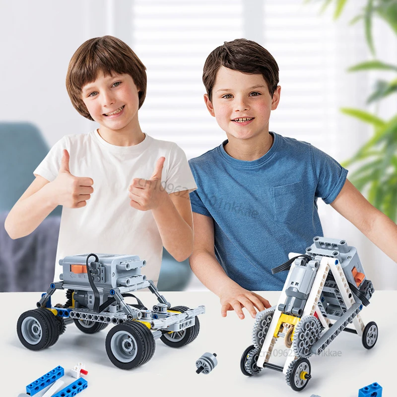 Stem 9686 conjunto educacional técnico rc app programação blocos de construção estudantes da escola aprendizagem função energia tijolos crianças brinquedo