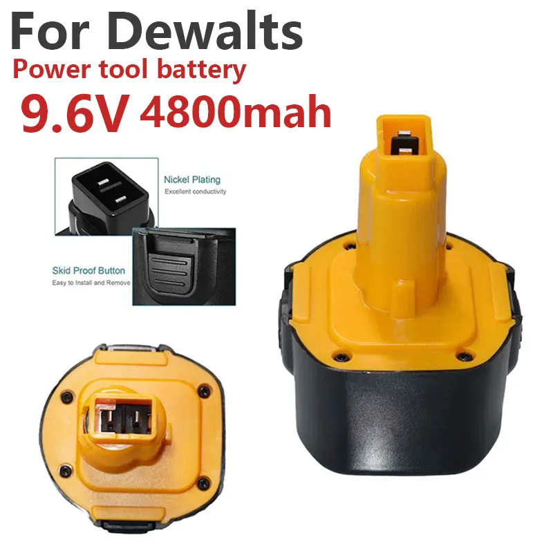 For Dewalt 9.6V 4800mAh NI-MH Battery Rechargeable Power Tool Backup Portable Battery,For DE9061 DE9062 DW9061 DW9062 DE9036 DW9