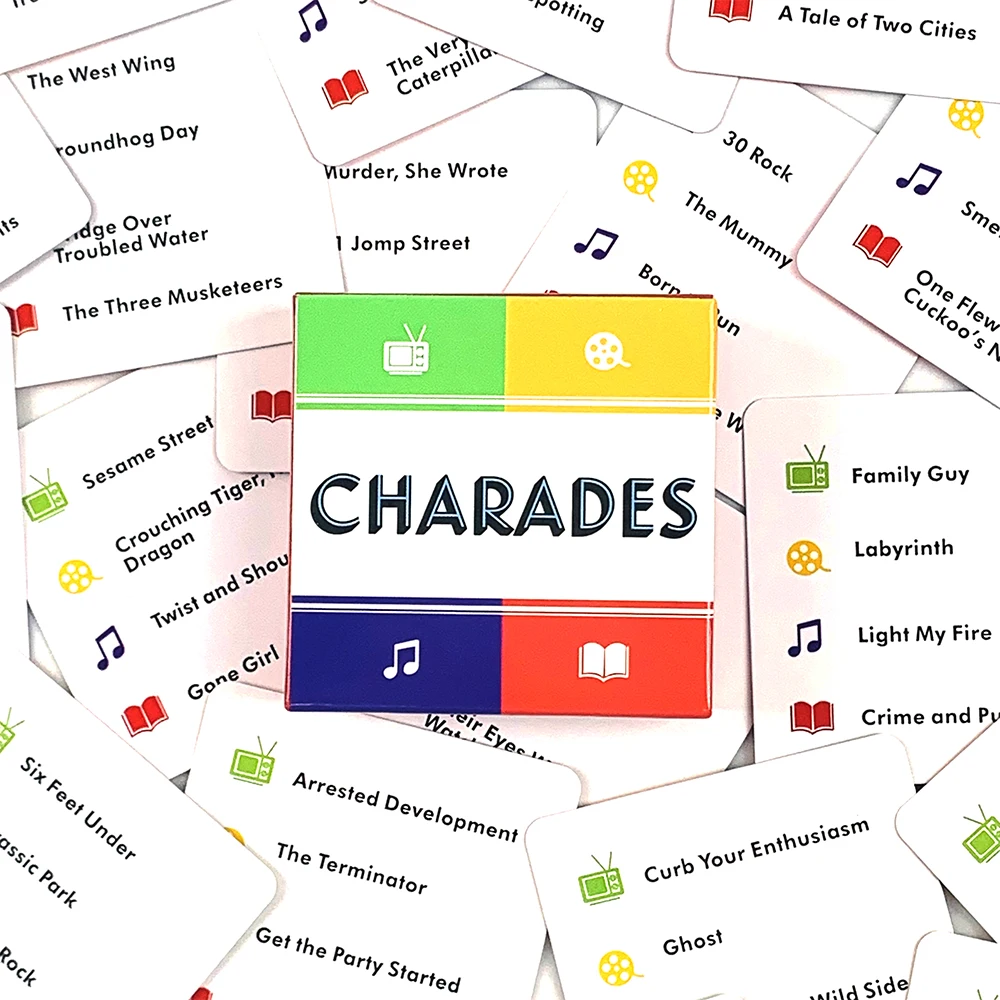 Mini 50 Cards Charades Game Portable Camping and Holiday Games For Adults and Family After Dinner Amusements Board Game