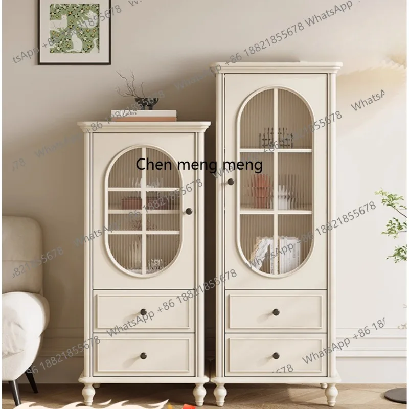 

Combination, solid wood storage, display cabinet, living room against the wall, household white cabinet