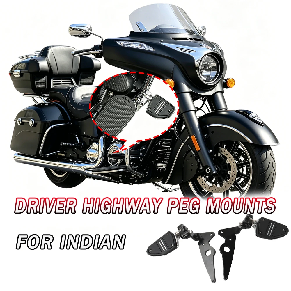 

NEW Heavy Duty Driver Highway Peg Mounts for Indian Motorcycles, Adjustable Universal Footrests with Non-Slip Design accessories