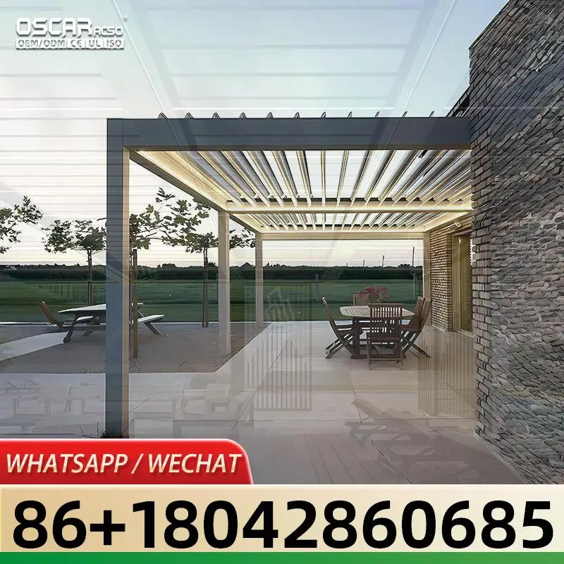 Aluminum Wind Resistant Outdoor Roller Blinds for Gazebo Pergola Privacy Protection & Sun Blocking Ideal for Garden Patio Backya