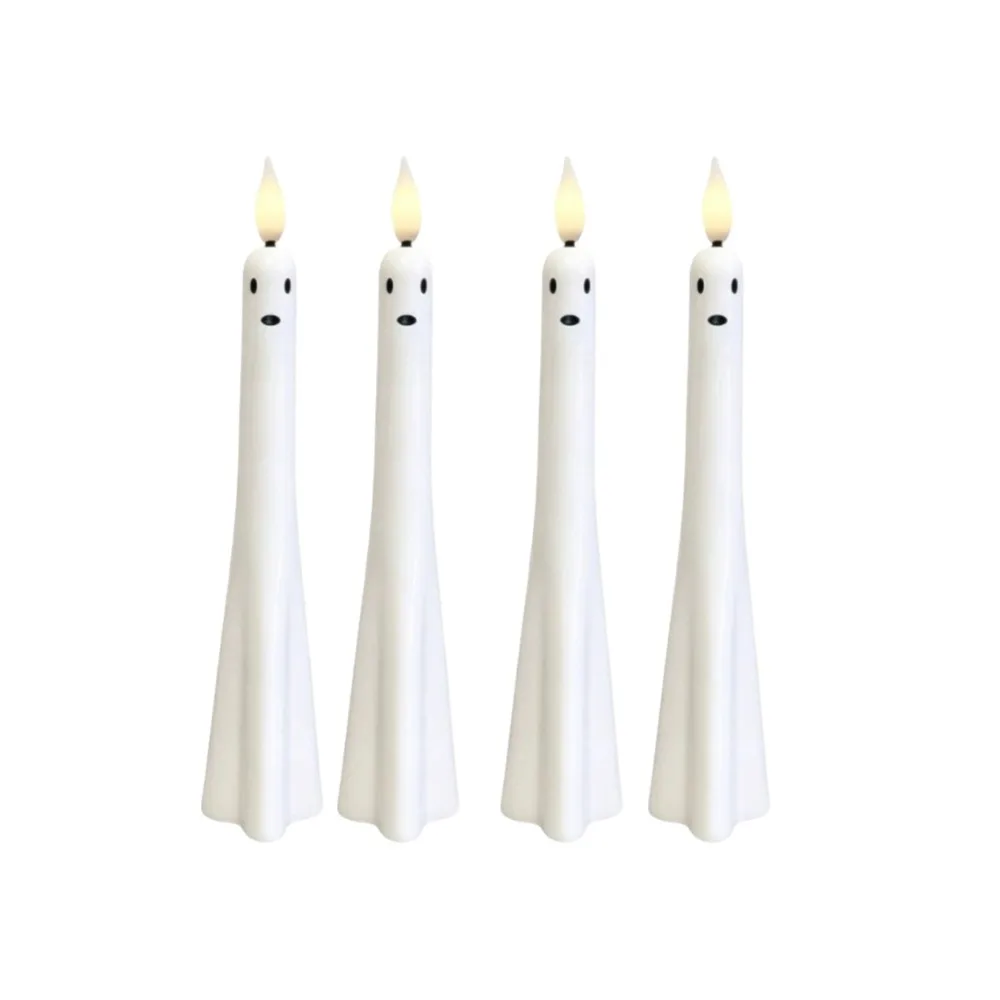 Realistic Flickering Halloween Electronic Candles Spooky Battery Operated LED Flameless Candles Soft Light