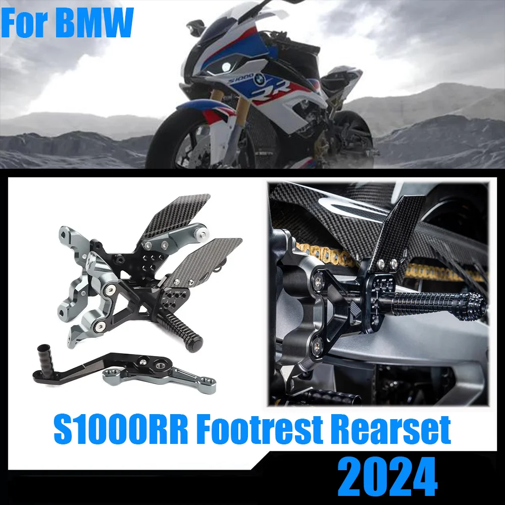 

S1000RR Carbon Fiber Footrest S1000 RR Adjustable Rear Sets Foot Pegs Rests For BMW s1000rr 2024 Rearset Pedal Rest Footpeg