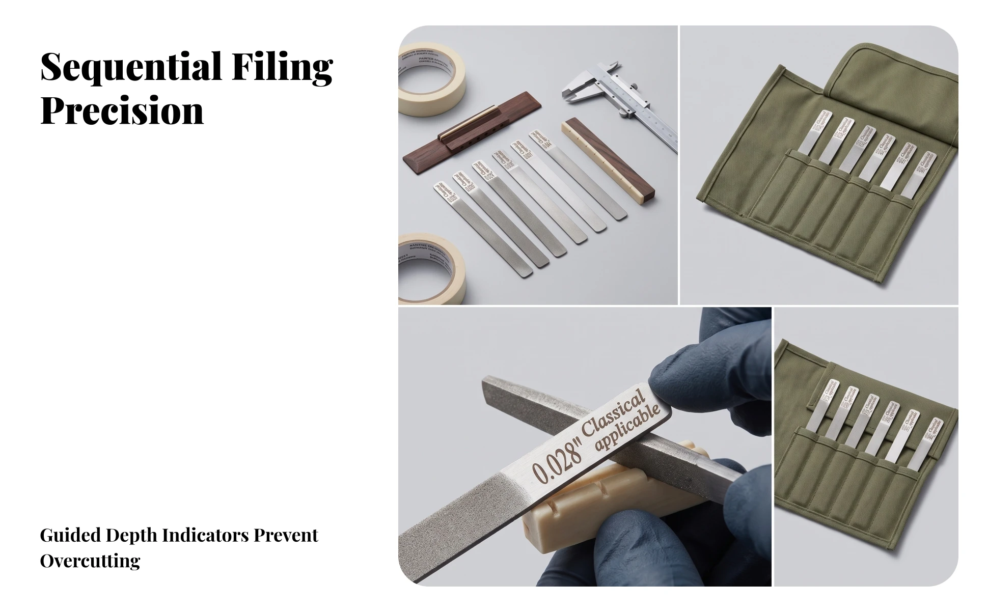 Guitar Nut File Set, Six Pieces Guitar Nut File Set, Six Pieces