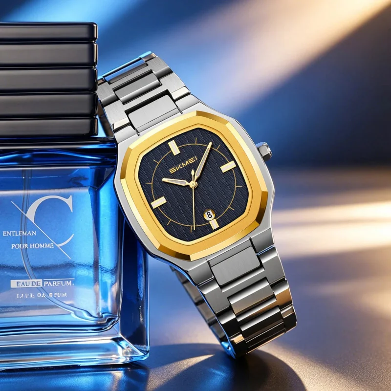 Luxury Quartz Watch Octagon Case Three-hand Pointer 40mm Simple Design Men's Business Stainless Steel Waterproof Watch Glass