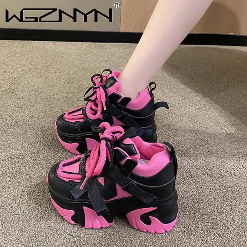 Women Sneakers Luxury Shoes 2024 Fashion Tennis Female Platform Woman-shoes Designer Trainers Thick Sole New Casual Lace-Up Shoe