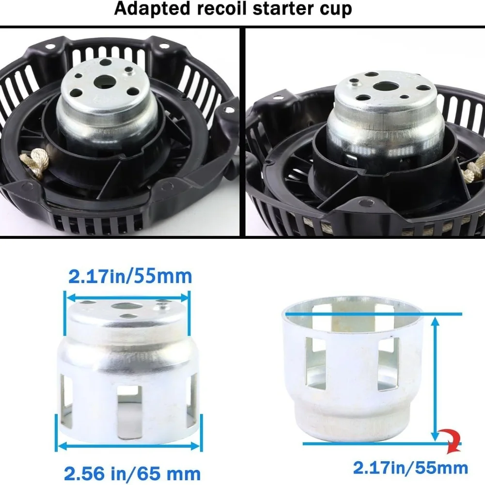 Engine Pull Starter Kit for 163cc 208cc Engines Suitable for Generators Pressure Washers Snow Blowers Includes Screws and Rope