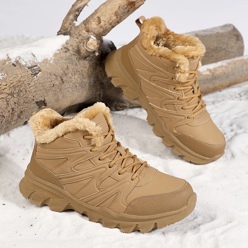 Men Boots 2026 Winter Shoes Super Warm Men's Hiking Shoes Waterproof Non-Slip Trekking Climbing Sneaker Outdoor Motorcycle Boots