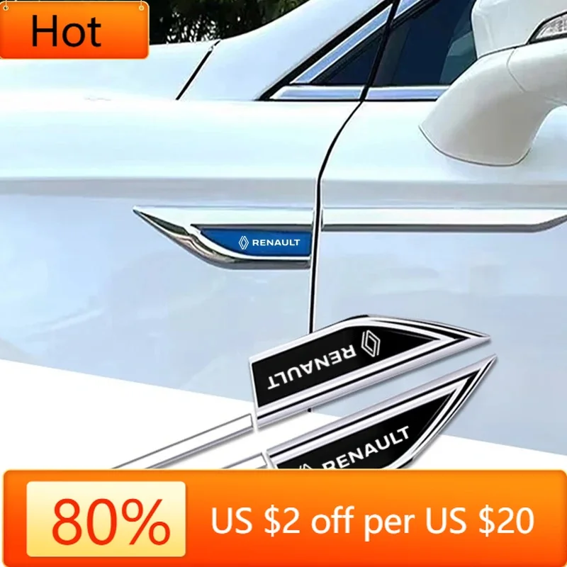 

Interior Stickers Car Door Waist Line Metal Stickers For Renault Clio Megane Trafic Captur Car Side Wing Fender Decals Body Exte