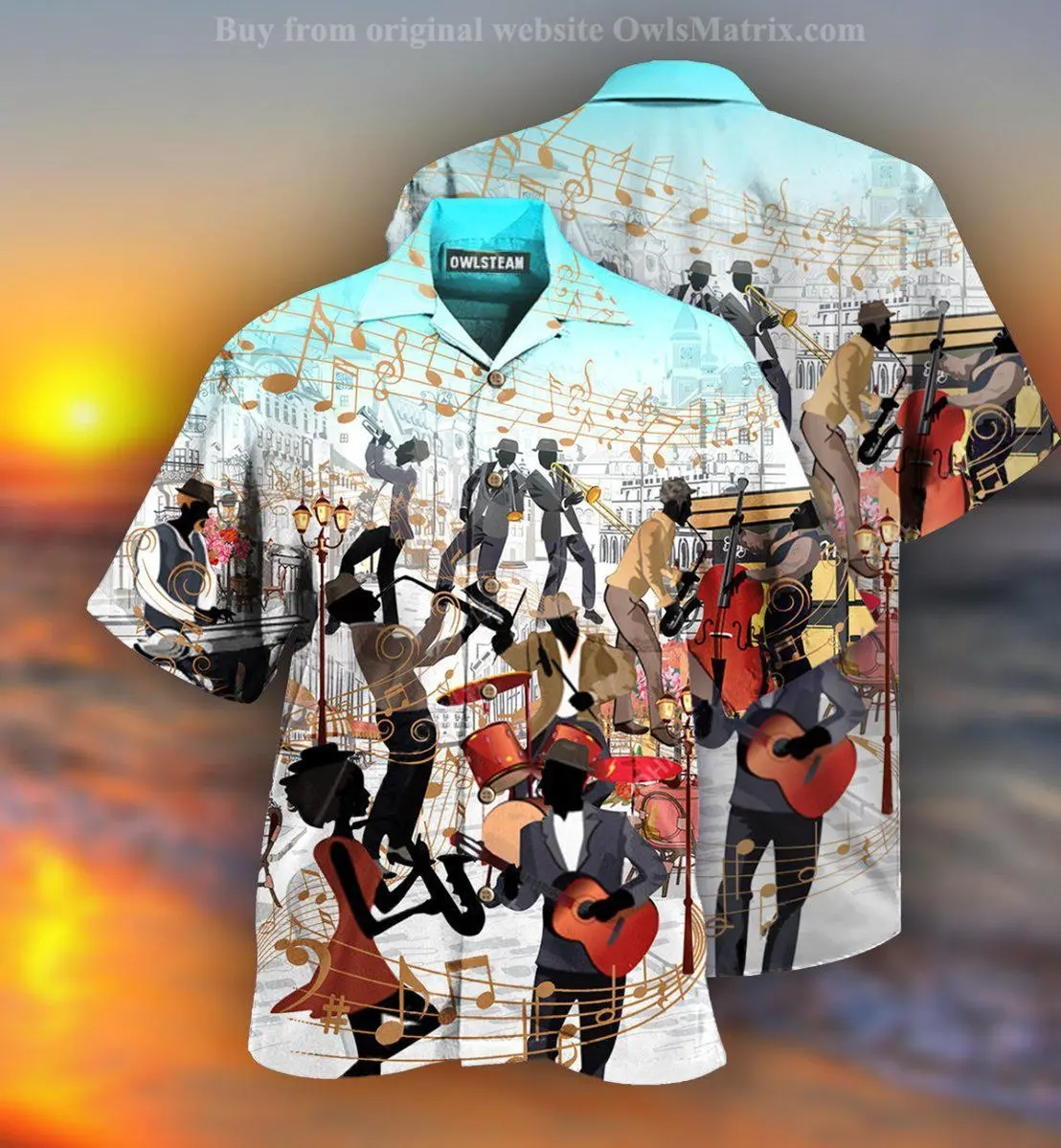 Hawaii Shirt for Men Music Festival Painting Summer Short Sleeve Beach Clothing Button Short Sleeve Top Plus Size