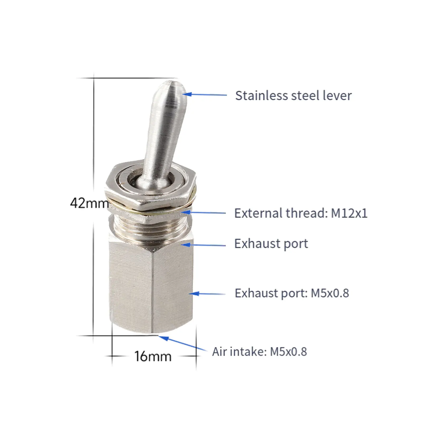 TV3S 2 Position 3 Way Mechanical Pneumatic Valve with Manual Lever Button for Industrial and Automation Pneumatic Applications