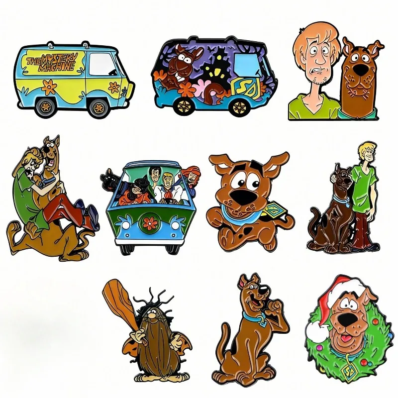 

11pcs Hot New Scoobys Doo Brooch Alloy Drip Badge Coat Backpack Dog Decoration Accessories Cartoon Peripheral Birthday Gifts