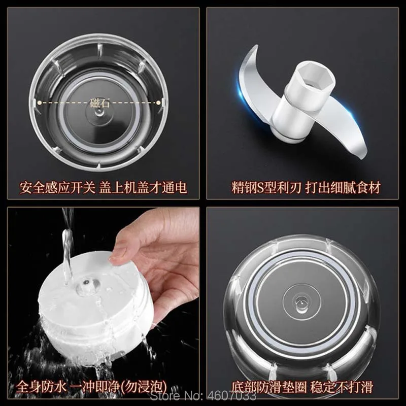 Electric Garlic Masher Sturdy Durable Mini Crusher Chopper USB Charging For Crushed Garlic Meat Ginger Crushed Fresh Chili