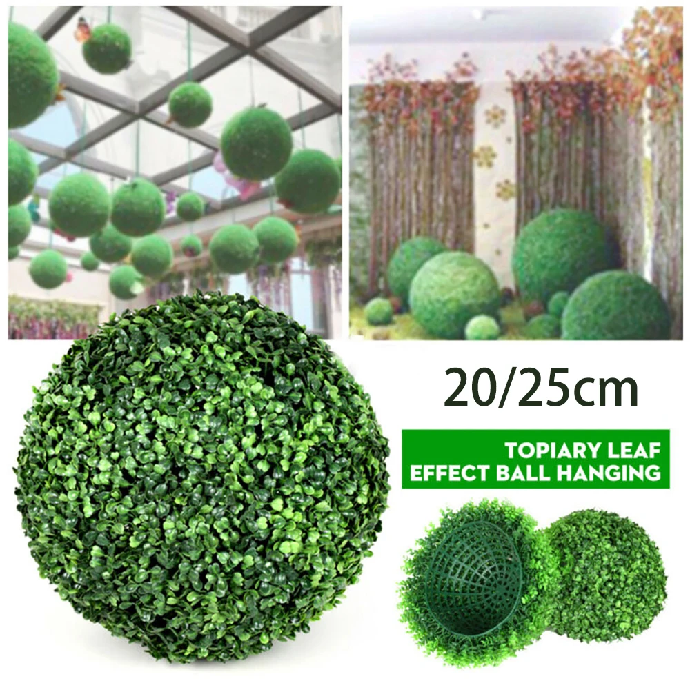 Runde künstliche Pflanzenball-Simulation hinterlassen Grasball zum Aufhängen, DIY-Dekoration für Zuhause, Büro, Privathäuser, Restaurants, Schulen – Detail 1