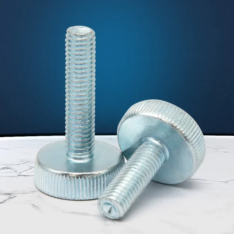 M3 M4 M5 M6 M8 M10 Carbon Steel Knurl Flat Head Hand Tighten Thumb Screw Curtain Wall Glass Thumb Bolts