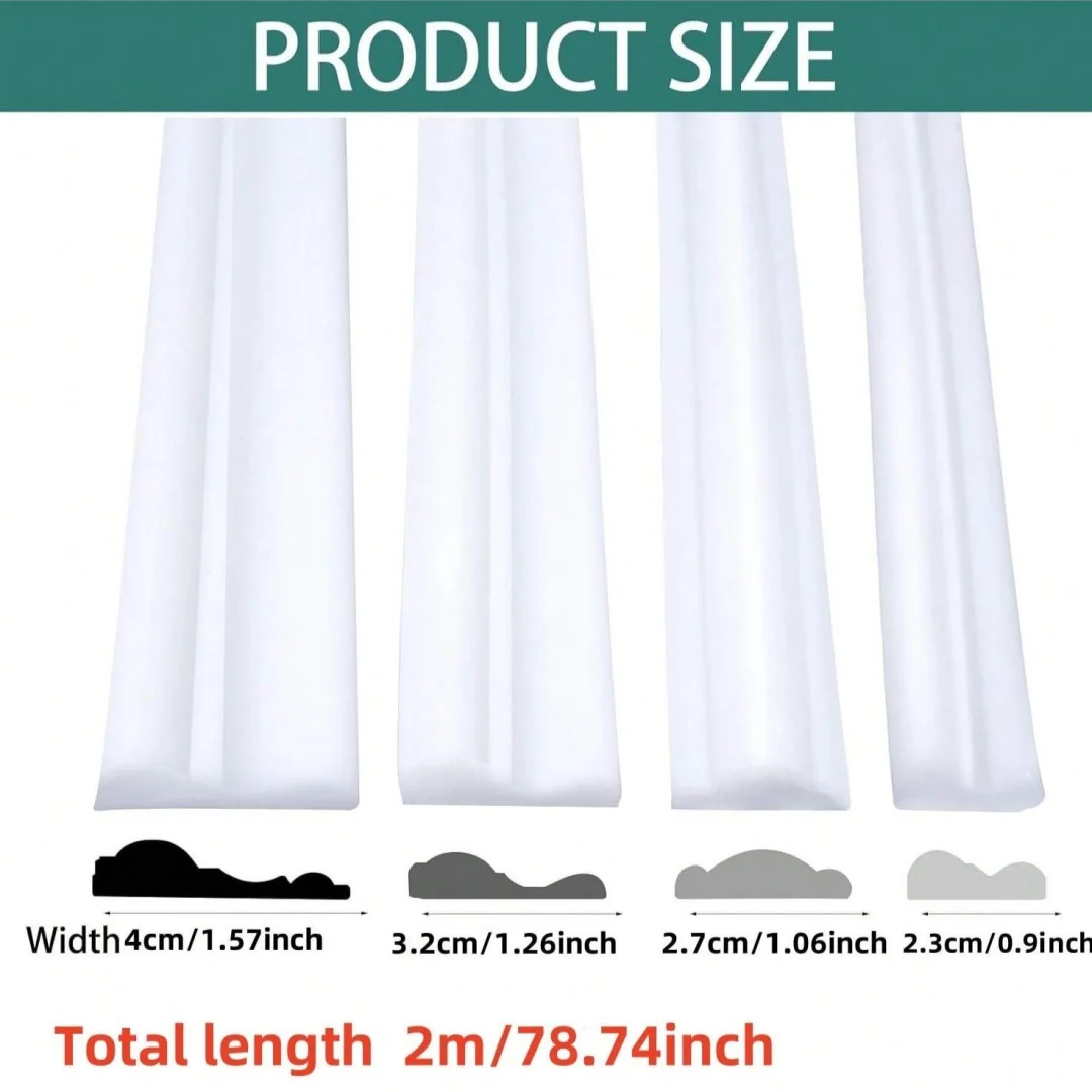 1pc 2m/78.74in Peel and Stick Wall Molding Kit,Pre-Cut Wall Panels for Interior Wall Decor,Premade Wainscoting Panels Peel and S