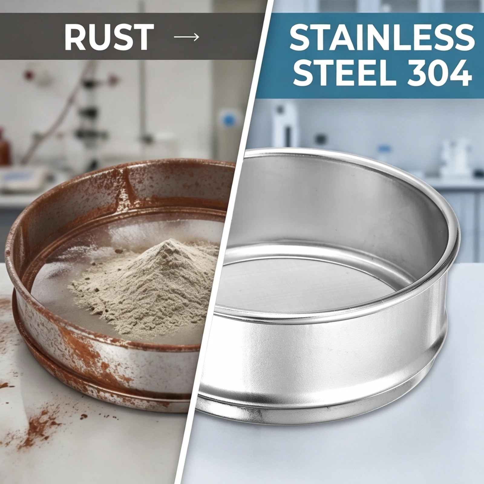 Lab Sieve 900-2800Mesh 10.2cm Diameter Sifting Screen Wire Cloth Fine Mesh Sieve 304 Stainless Steel for Industrial Laboratory