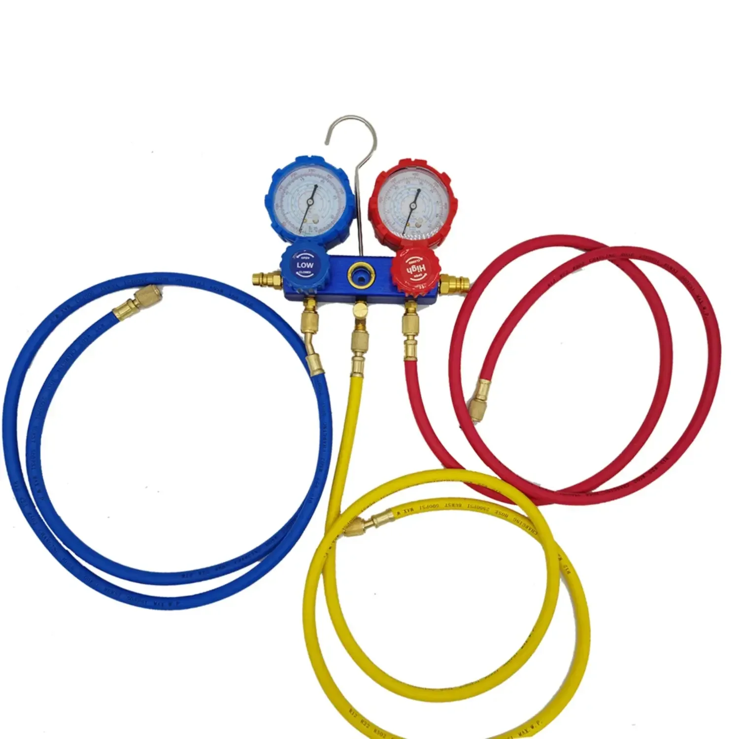 

Auto R134a Air Conditioning Refrigerant Manifold Gauge Set AC Diagnostic Tools with 1.2m Charging Hoses for Car Air Conditioning