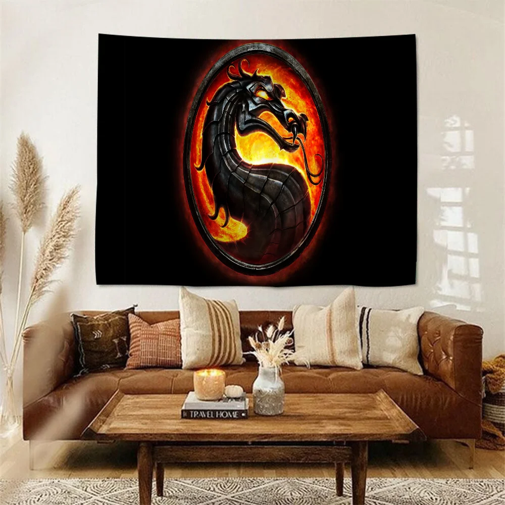 M-Mortal K-Kombat Printed Large Wall Tapestry Hanging Tarot Hippie Wall Rugs Dorm Art Home Decor