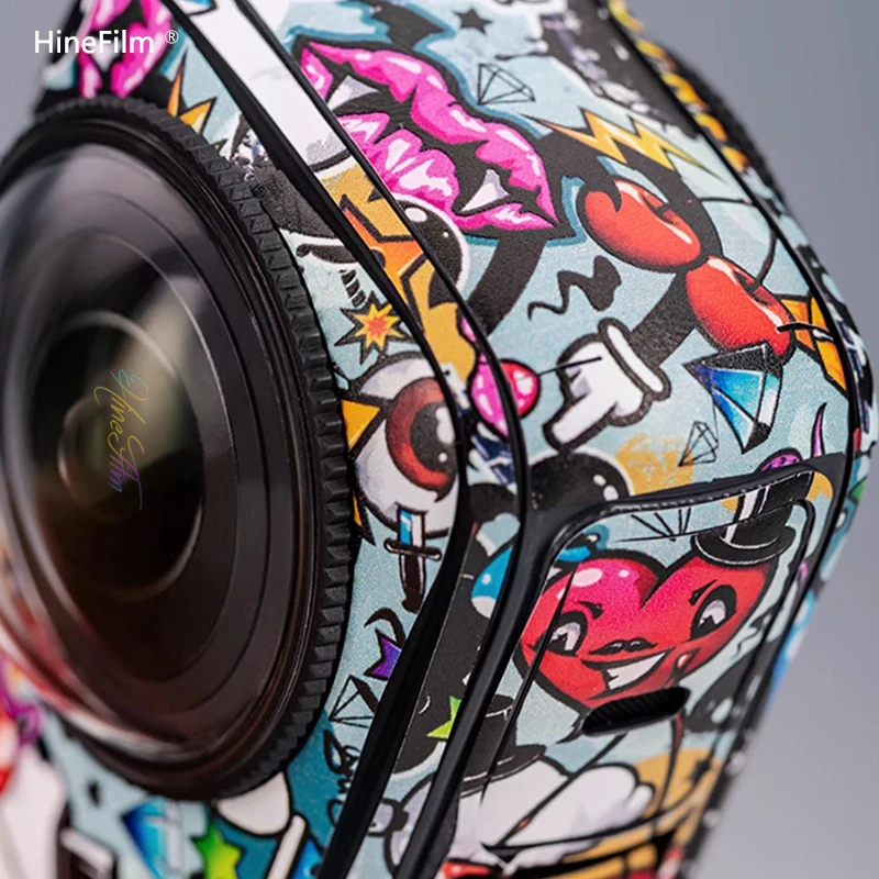 Hinefilm الجلد ل Insta 360x4 جلود حامي معطف ل Insta360 X4 ملصقات Insta360X4 Insta 360X4 التفاف غطاء الفيلم