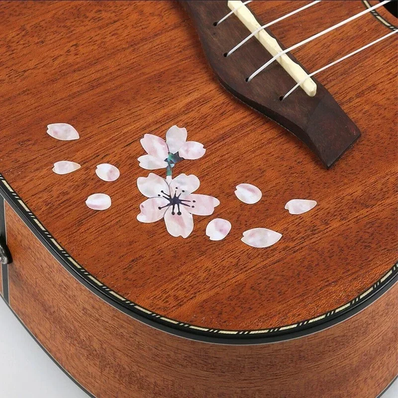 Guitar Self Adhesive Inlay Decals Fretboard Sticker Cherry Blossom Removable Guitar Bass Ukulele Fingerboard Decorate Accessory