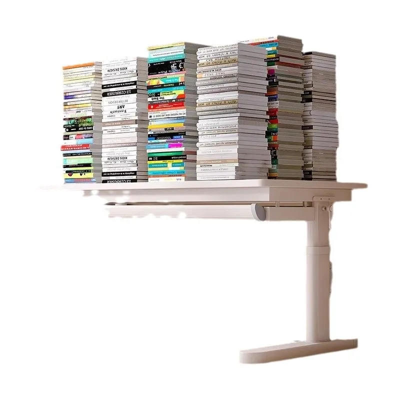 Premium Solid wood children's study table Hole board Lifting large white table Writing table