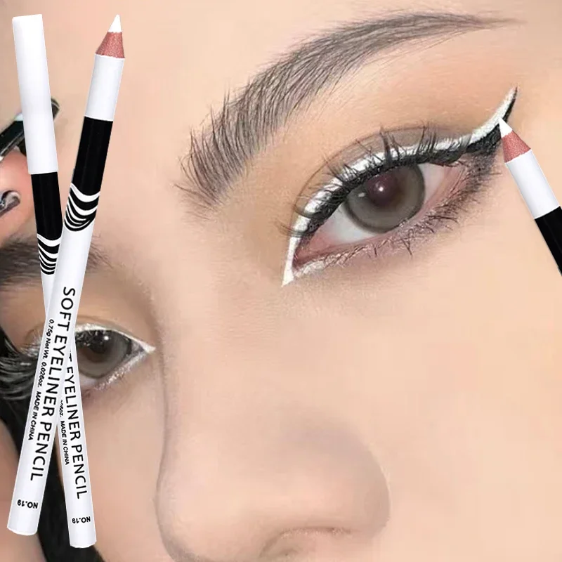 Matte White Eyeliner Pencil Waterproof Lasting Brightening Smooth Easy To Wear Eye Liner Lying Silkworm Pen Eyes Makeup Cosmetic