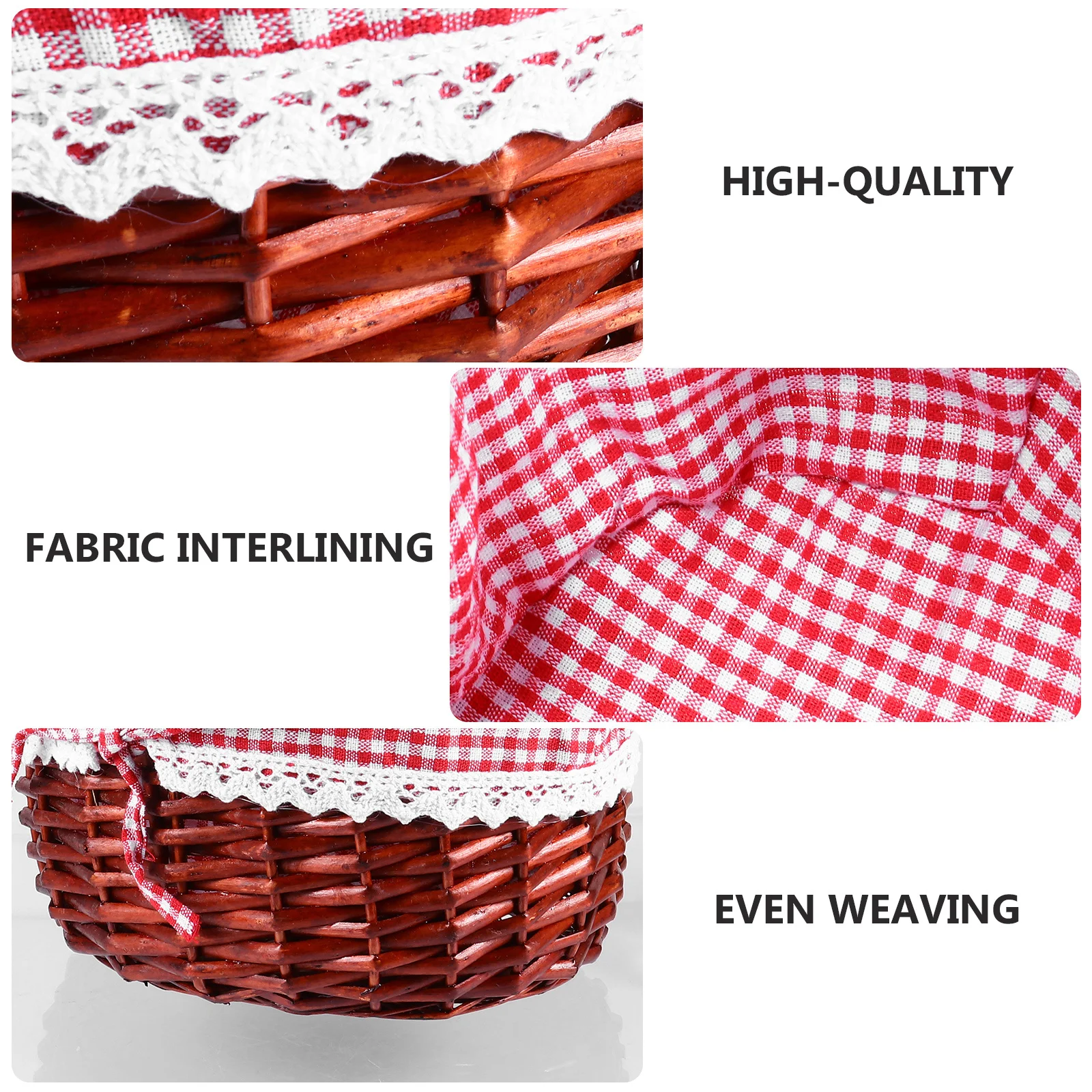 

1Pcs Weaving Picnic Basket Comfortable Handle Stylish Design Household Storage Organizer Assorted Color Wicker Weaving Basket