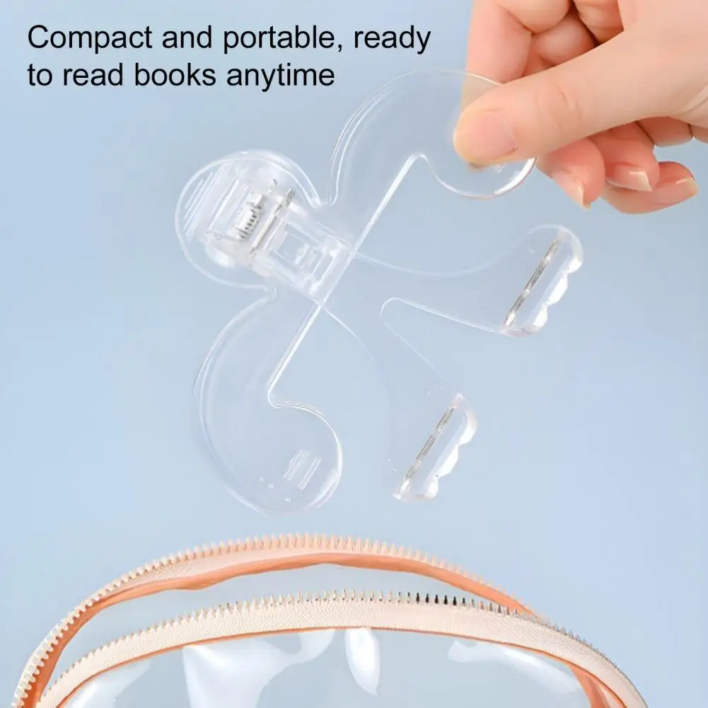 อุปกรณ์เสริมหนังสือที่ทําความสะอาดง่ายคลิปยึดหน้าหนังสือโปร่งใสมัลติฟังก์ชั่นสําหรับครูนักเรียนอ่านหนังสือ