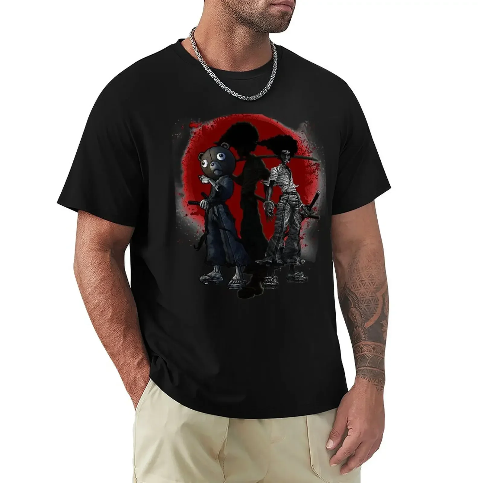 Anime Afro Samurai Essential T-Shirt heavyweights sports fans summer clothes korean fashion Men's t shirts