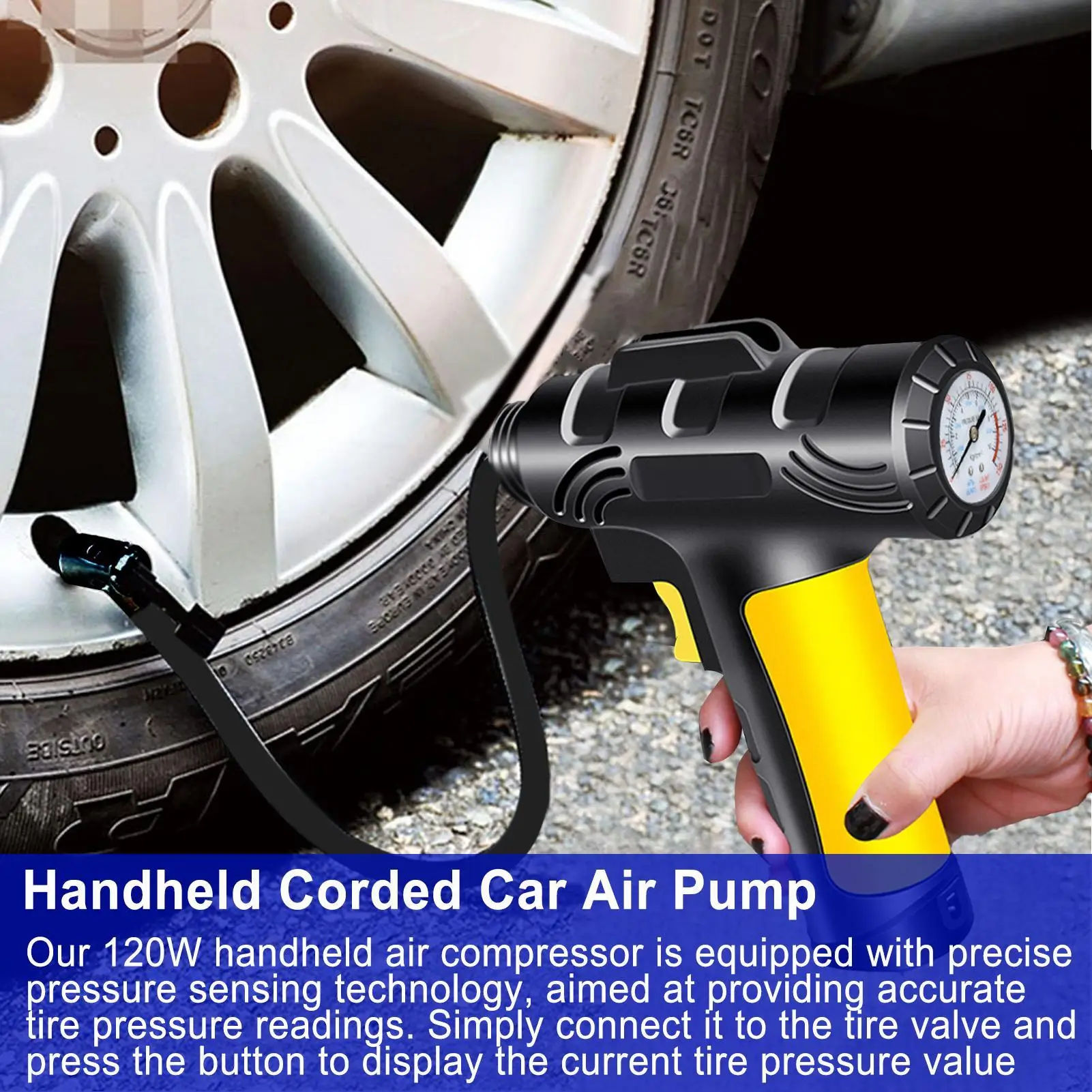 Tire Inflator Pressure Display Automotive Inflation Tools Portable Air Compressor For Car Tires For Vehicle Motorcycle Bicycle