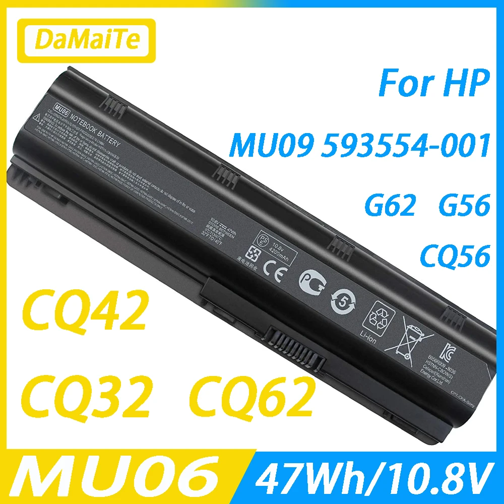 

MU06 Laptop Battery for HP Pavilion G4 G6 G7 G72 CQ42 CQ32 CQ62 CQ72 593562-001 HSTNN-DB0Y/UB0Y/IB0Y 593553-001 593554-001 CQ43