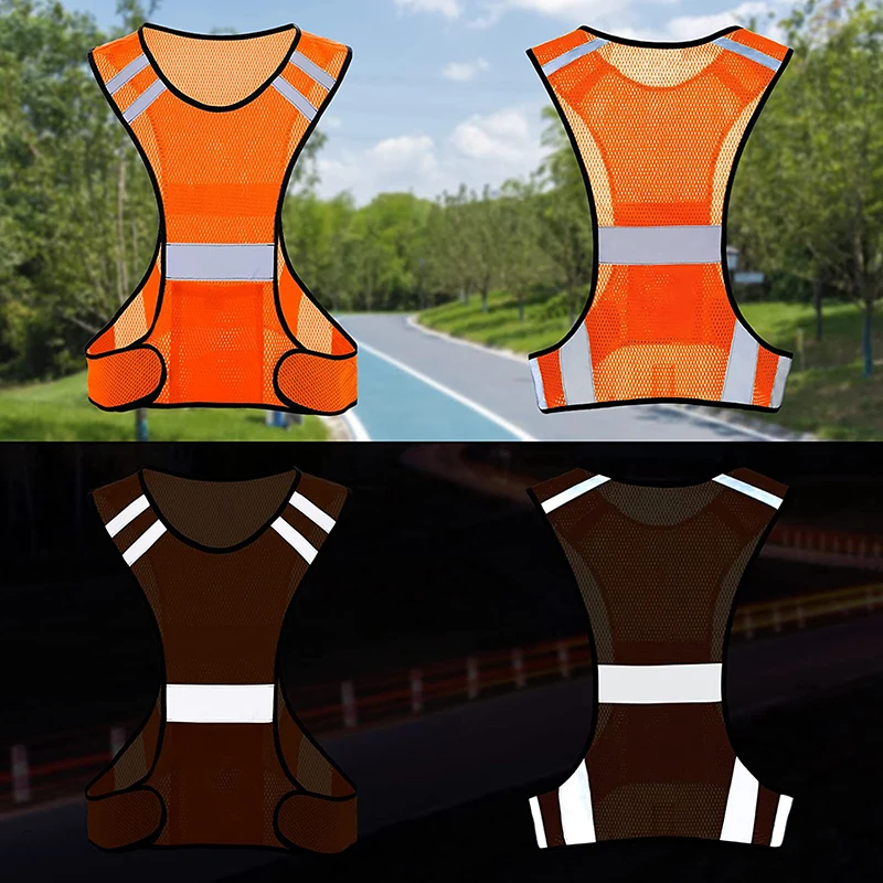 Night Running Reflective Vest Fashionable Popular Simple Riding Safety Underwaist Mesh Light-reflecting Waistcoat Sportswear