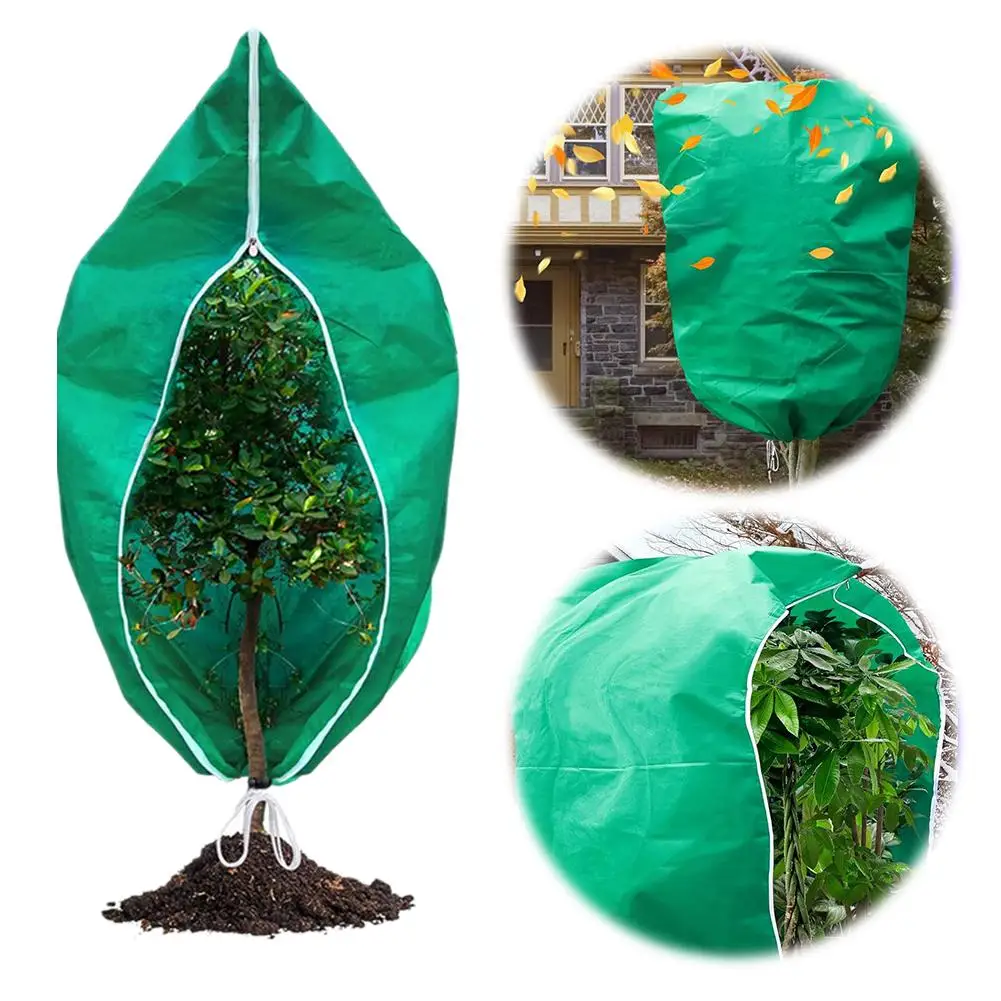 4개/세트 겨울 식물 서리 방지 커버, 두꺼운 부직포 나무 및 정원 방한 재킷 Pl W6P5