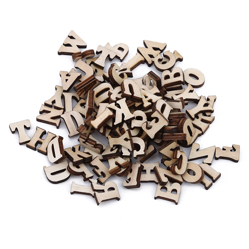 Houten Engelse Alfabetletters Willekeurig 100 Stuks Nummer Baby Vroeg Leren Tool Scrapbooking Craft DIY Letter Digitale Display