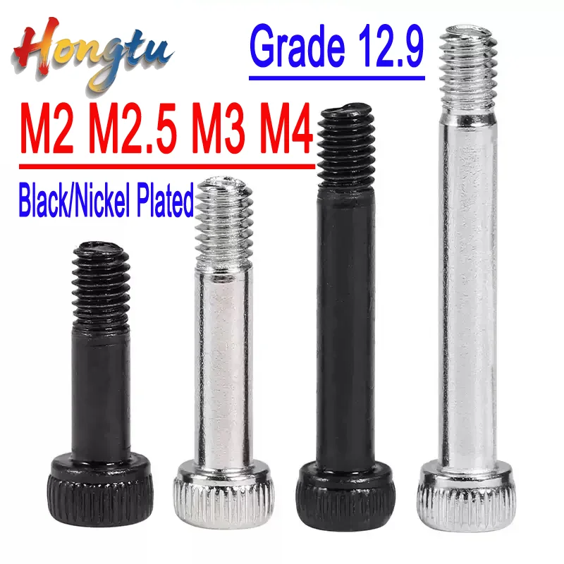 Hongtu M2 M2.5 M3 M4 Nickel Plated/Black Zinc 12.9 Allen Hexagon Hex Socket Cap Head Half Thread Screw Bolt Length: 6-30 mm