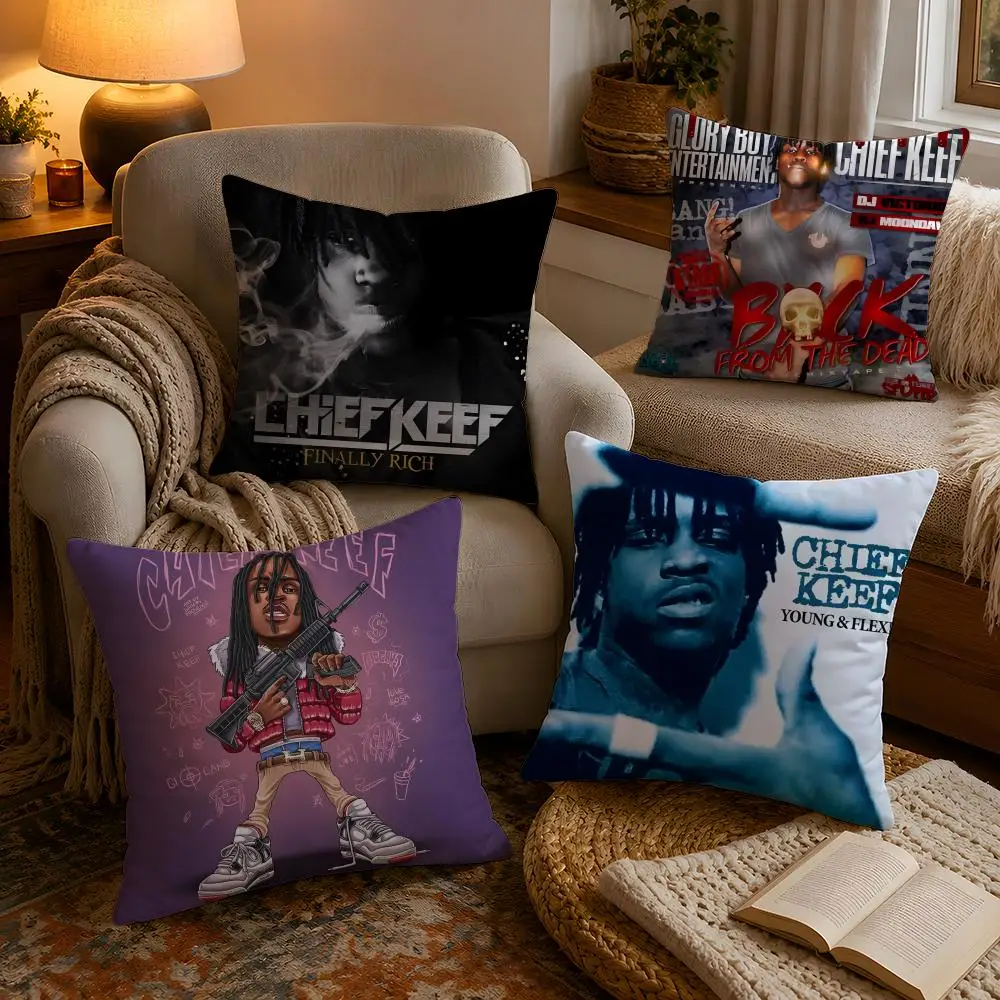 C-Chief KeefS Album Cover Cushion Cover Soft Plush Cushion Cover Double Print And Invisible Zipper For Sofa Home Car Use