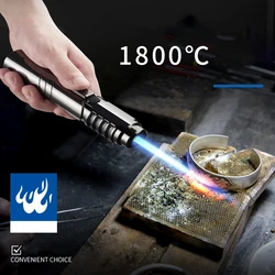 Metal Windproof Blue Flame Jet Flame 1800 ℃ High-temperature Torch Lighter Outdoor Camping BBQ Kitchen Welding Spray Gun