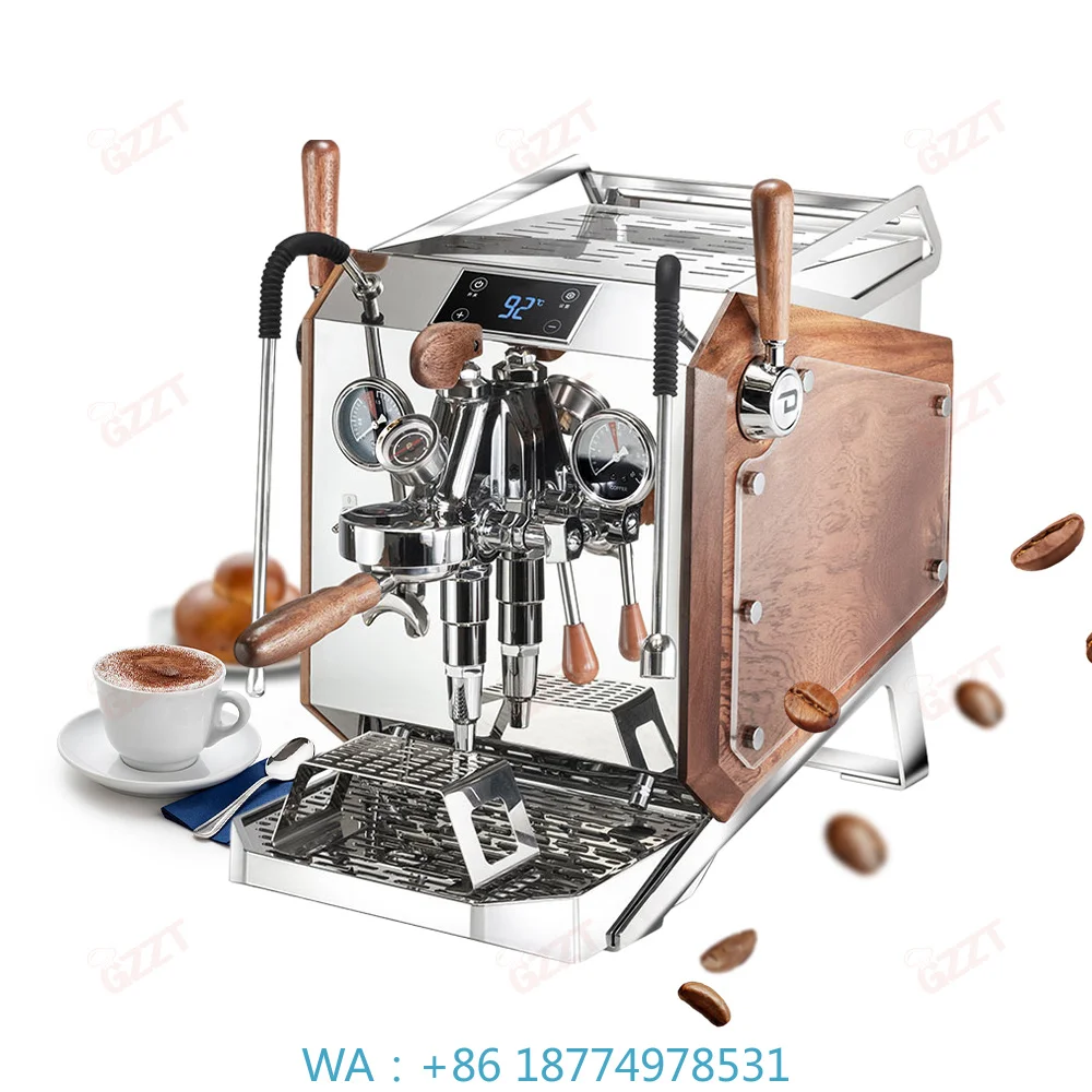 E61 Group Espresso Maker, Dual Water Supply 3L Multi‑Boiler PID Control Single & Double Head for Cappuccino Latte Coffee Brewing
