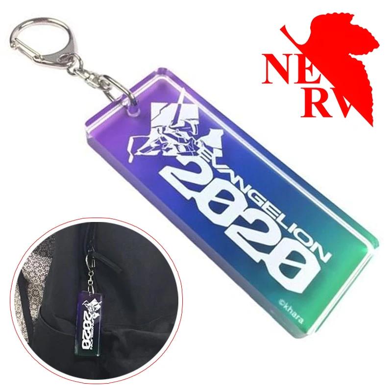 

EVANGELION Keychain Acrylic Key Chain EVA Anime Keyring Backpack Pendant Car Key Ring School Bag Charms Decoration Keyholder