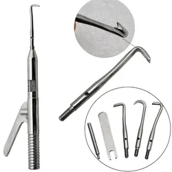 1pcs Dentistry Automatic Singlehanded Crown Remover Gun Stainless Steel Dental Surgical Instrument Tools with 3 Working Tip