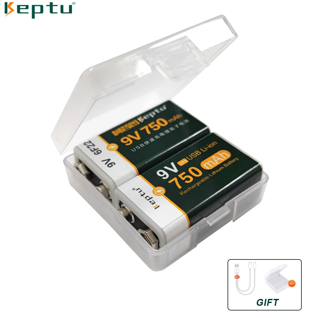 1-6 uds USB-9V 750mAh batería recargable de iones de litio tipo C USB 6F22 9V batería para RC helicóptero modelo micrófono de juguete