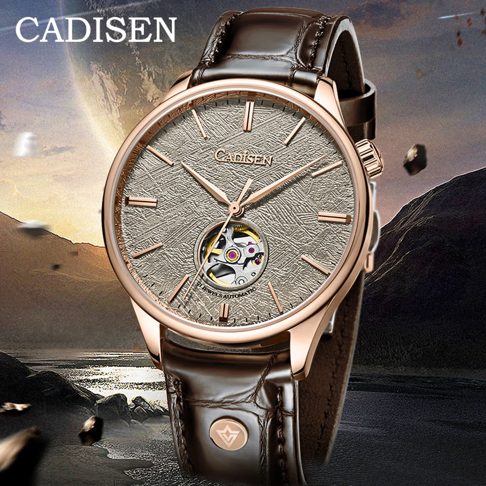 Cadisen For Men`s Watch Meteorite Miyota Movement Skeleton Mechanical Automatic Male Casual Wristwatch Sapphire 5atm Waterproof - Image 2