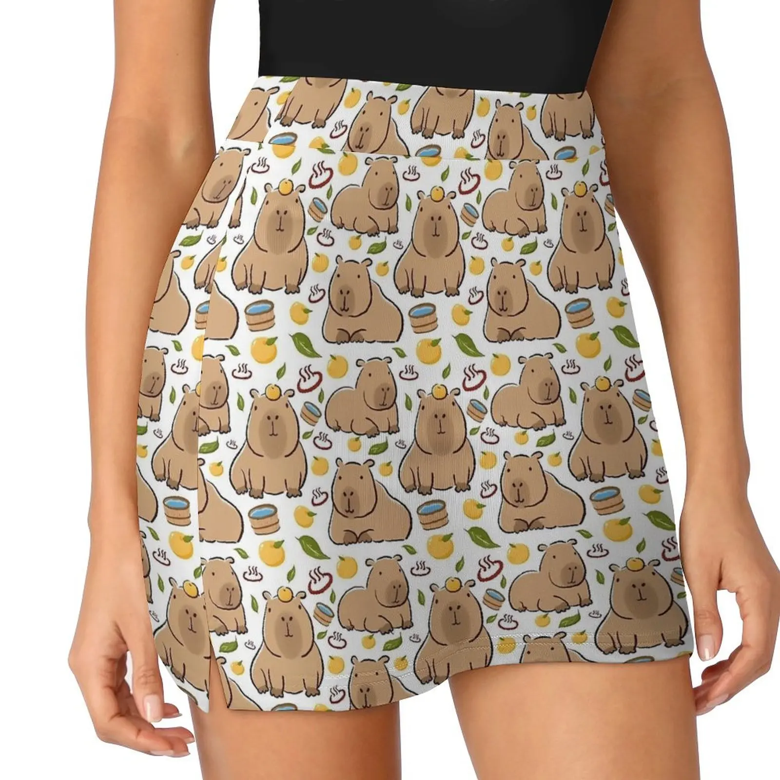 Capybara Yuzu Onzen Badrok Moderne Minirokken Zomer Hoge Taille Ontwerp Y2K Casual Rok Big Size 3XL 4XL