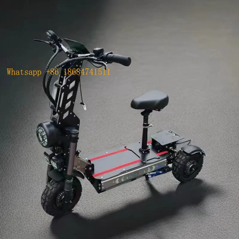 3 Motor Off Road Scooter Adult Foldable High Speed E-Scooter 11 Inch All Terrain Powerful Tri-Drive Scooter