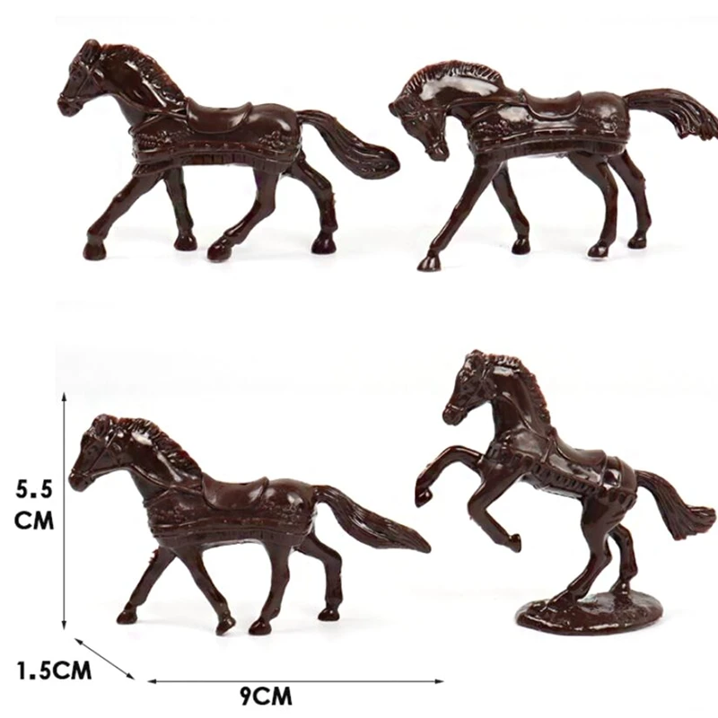 52 Stks/zak Middeleeuwse Cavalerie Oorlogspaard Soldaat Model Romeinse Soldaat Oude Middeleeuwse Krijger Model Actiefiguren Speelgoed