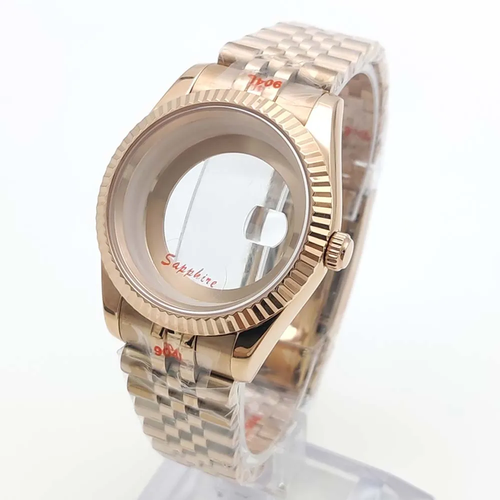 39MM Men's Watch Case Miyoda 8285 Case Stainless Steel Strap Sapphire Mirror and Stainless Steel Case Accessories for 8285 Movem image 3